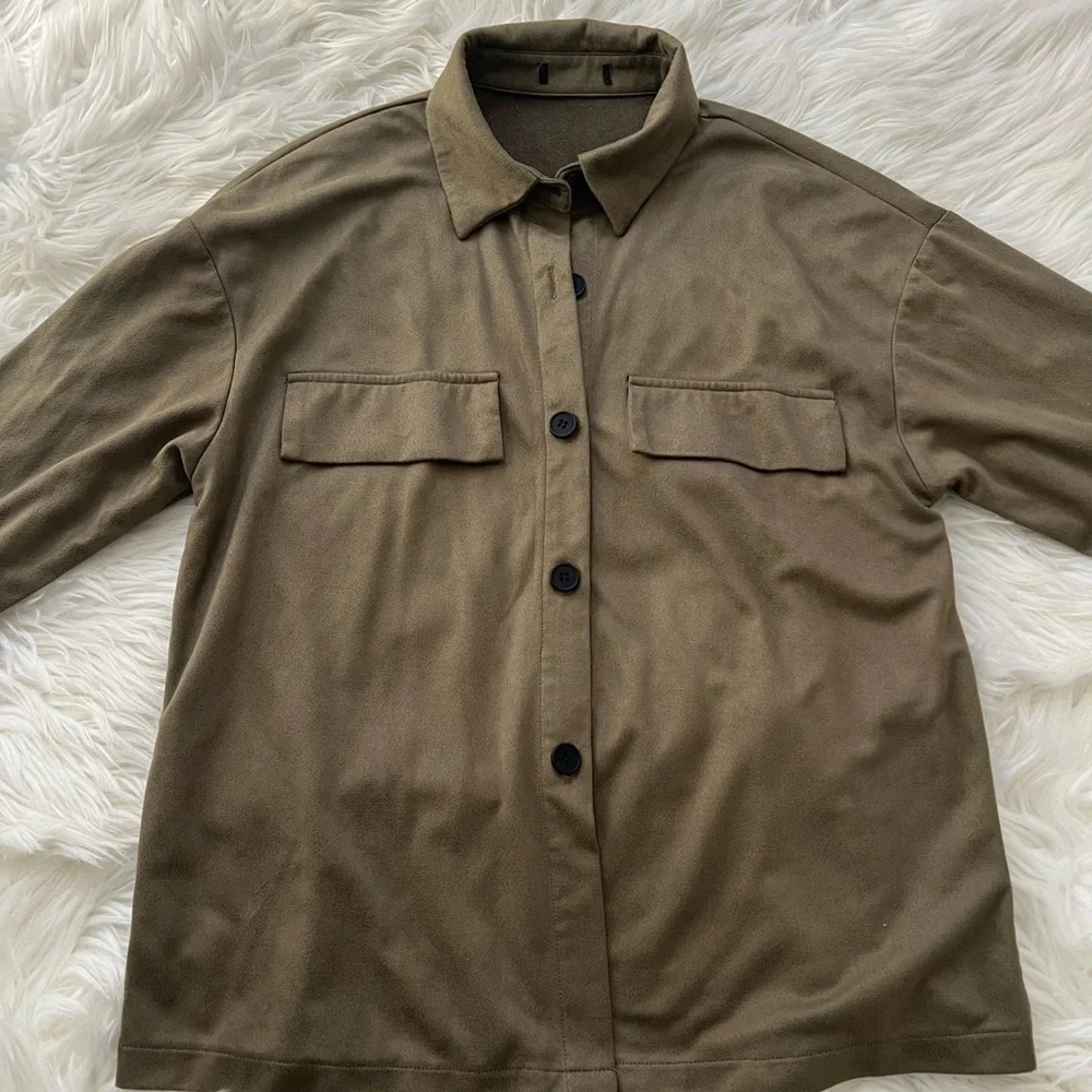 Women’s Olive Green Button Up Shirt
